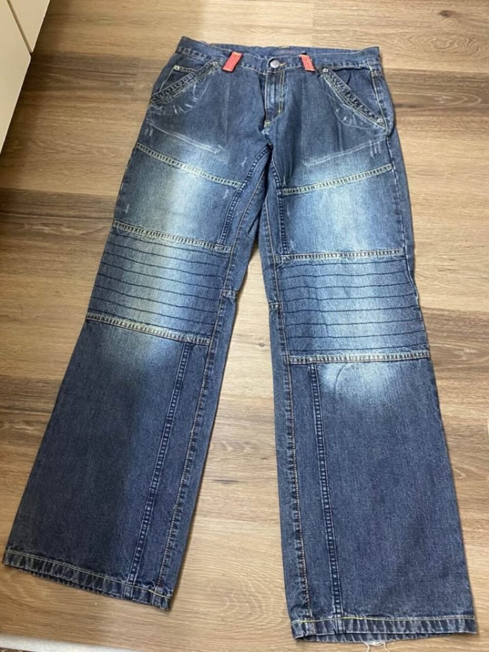 Vintage Easy Wear El Corte Inglés Multi-Pocket Moto Biker Baggy Jeans – Size 36